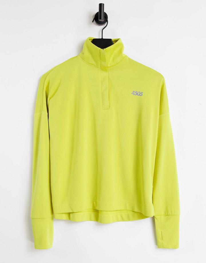 Asos 4505 Icon Long Sleeve Top With 1/4 Zip-green