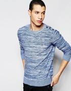 Firetrap Stripe Crew Neck Knitted Sweater - Blue