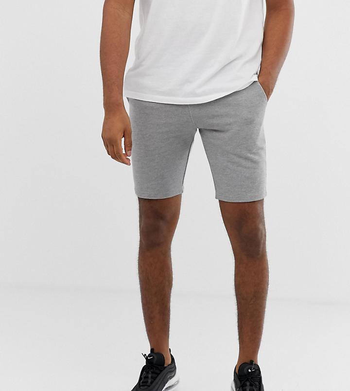 Asos Design Tall Jersey Skinny Short In Gray - Gray