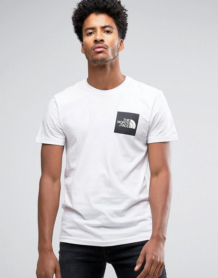 The North Face Fine T-shirt Square Logo In White - White
