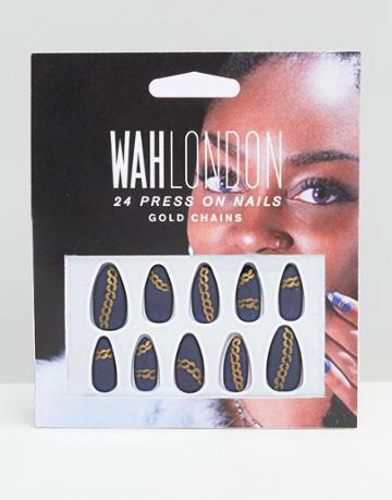 Wah London & Asos Press On Nails - Chain Mail - Blue