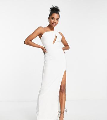 Vesper Petite One Shoulder Maxi Dress In White