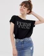 Blend She Femme Fatale Print T-shirt - Black