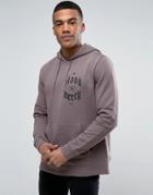 Asos Hoodie With Chest Print - Purple