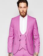 Noose & Monkey Suit Jacket With Shawl Lapel In Super Skinny Fit - Pink