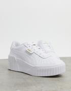 Puma Cali Wedge Sneakers In Triple White
