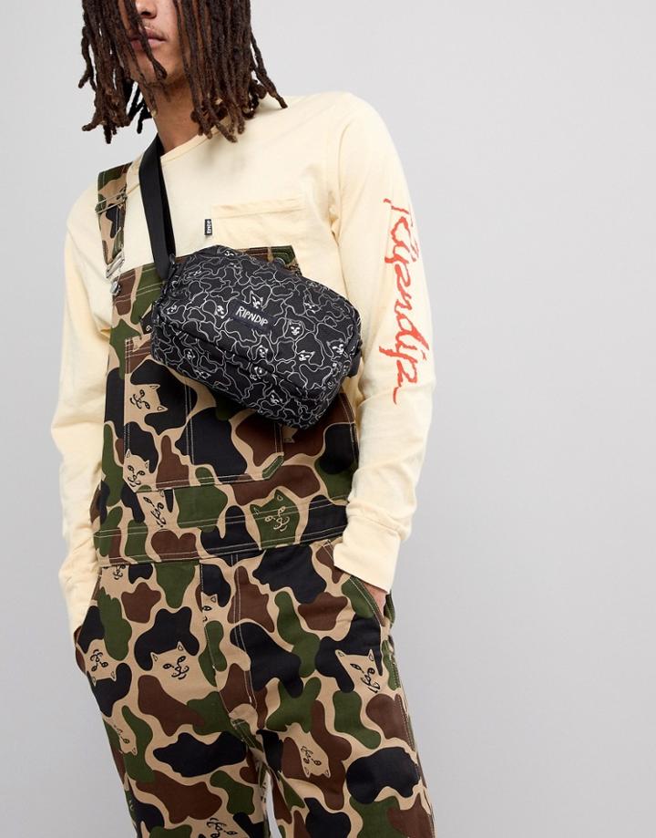 Ripndip Reflective Flight Bag In Black - Black
