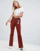 Emory Park Button Front Flare Pants In Cord-brown