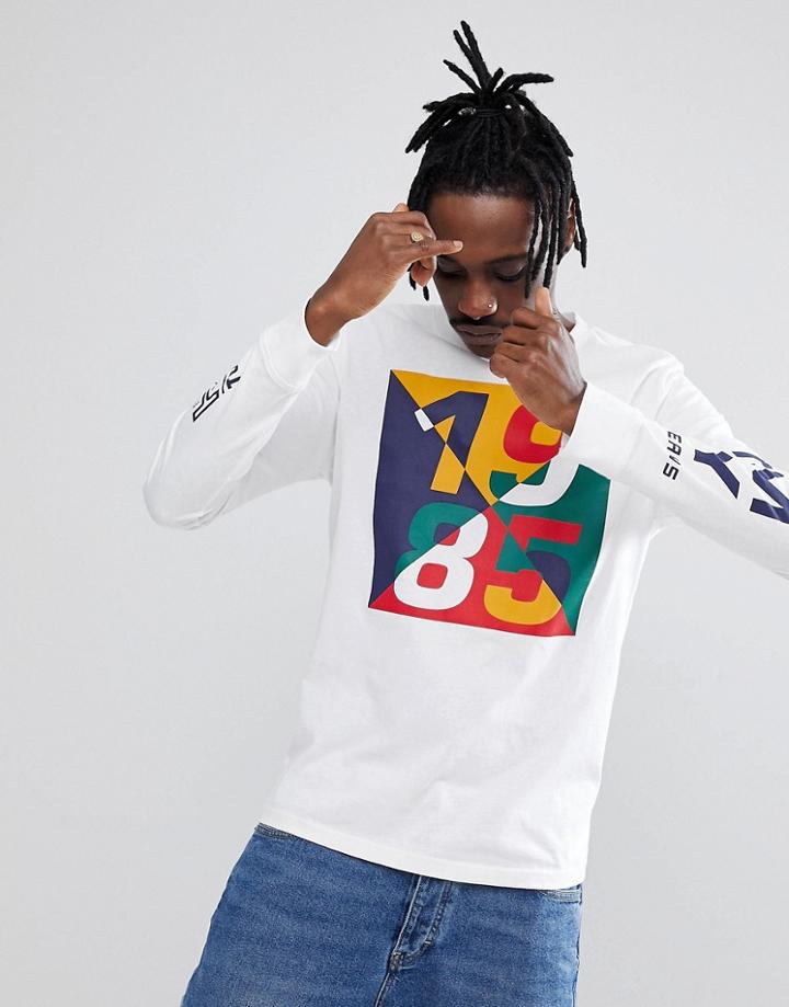 Tommy Jeans Long Sleeve Top Nautical Print In White - White
