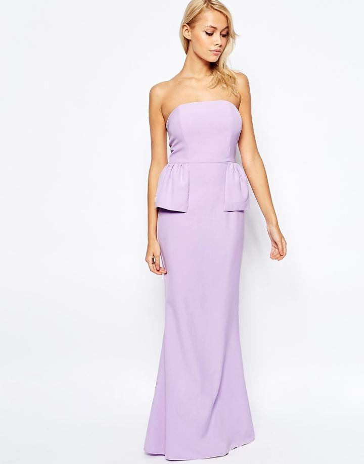 Jarlo Freya Maxi Dress With Peplum Detail - Lilac