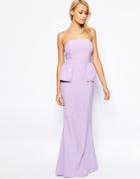 Jarlo Freya Maxi Dress With Peplum Detail - Lilac