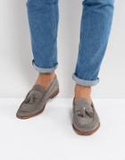 Asos Loafers In Gray Suede With Tassels - Gray