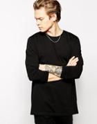 Asos Longline Skater Long Sleeve T-shirt - Black