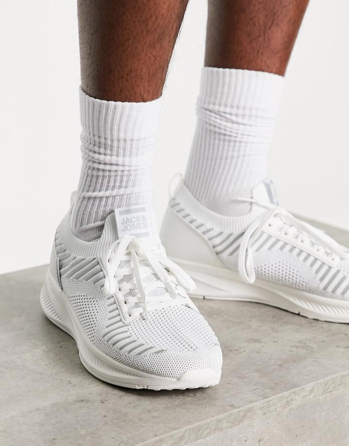 Jack & Jones Knitted Sneakers In White