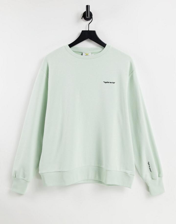 Na-kd Wonder Woman Oversized Sweatshirt In Dusty Green - Part Of A Set
