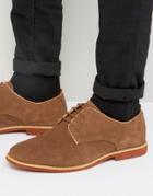 Silver Street Duke Derby Shoes In Tan Suede - Tan