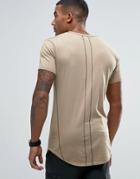 Religion Washed T-shirt With Curved Hem - Yellow