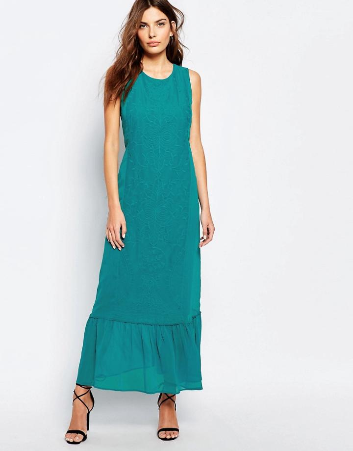 Sisley Embroidered Maxi Dress - 112 Tourquise