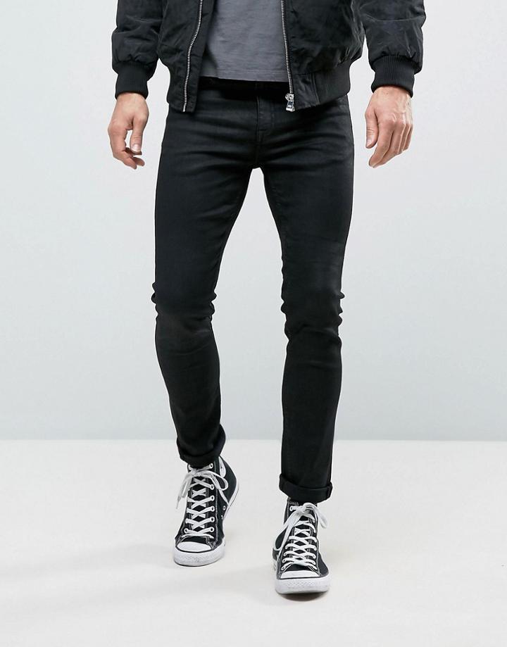 New Look Coated Skinny Jeans In Black - Black