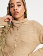 Na-kd High Neck Sweater In Beige-neutral