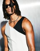 Asos Design Muscle Fit Tank Top In Color Block Rib-black