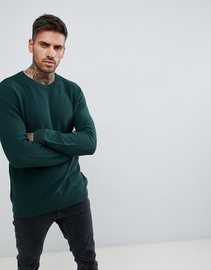 Pull & Bear Crew Neck Sweater In Green - Green
