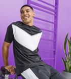 Asos 4505 Workout T-shirt With Contrast Panel-black