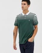 Original Penguin Icon Logo Graduated Stripe Polo In Dark Green - Green