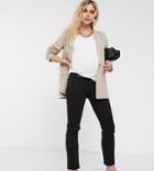 Asos Design Maternity High Rise 'sassy' Cigarette Jeans In Black With Side Bump Bands
