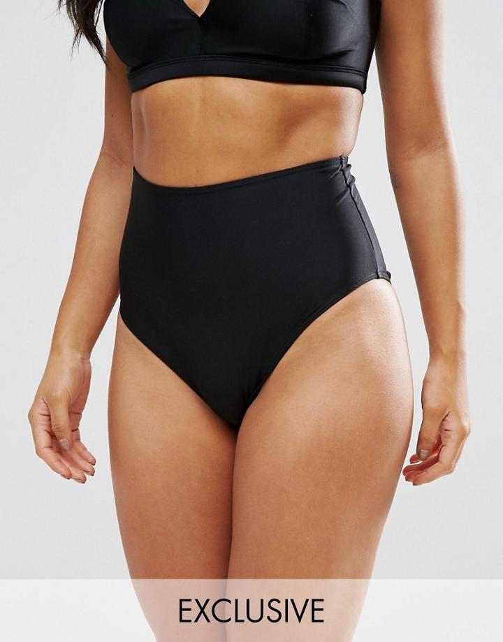 Wolf & Whistle Mix N Match High Waisted Bikini Bottom - Black