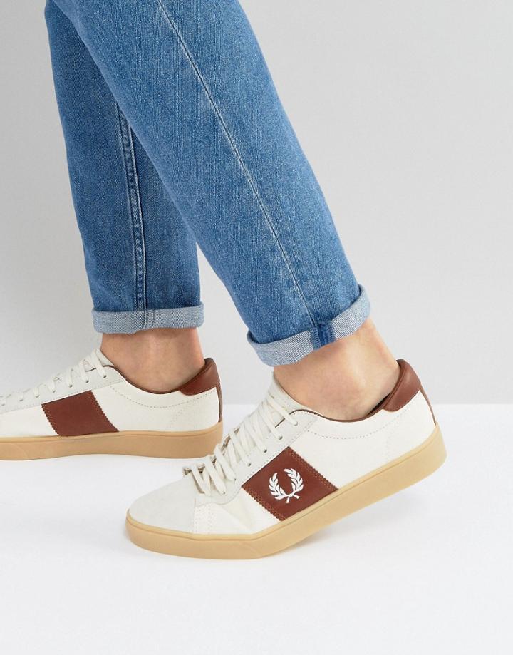 Fred Perry Spencer Canvas And Suede Sneakers In White - White