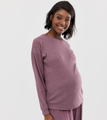Asos Design Maternity Lounge Ribbed Sweat-pink