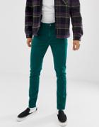 Asos Design Skinny Jeans In Vintage Green - Green