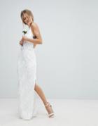 Asos Edition Wedding Tiered Multi Fringe Maxi Dress - White