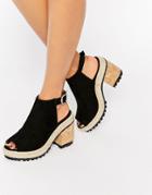 Asos Toby Peep Toe Sling Back Heeled Sandals - Black