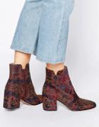 Aldo Sully Floral Block Heeled Ankle Boots - Multi