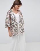 Traffic People Sequin Kimono - Clear