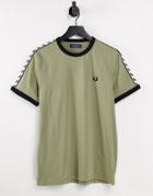 Fred Perry Taped Ringer T-shirt In Sage-green