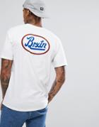 Brixton Kansas T-shirt With Back Print - White