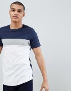 Jack & Jones Originals Longline T-shirt With Block Panel Details - White