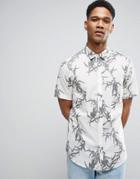 Only & Sons Short Sleeve Shirt In Slim Fit With All Over Print - Beige