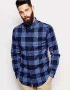 Farah Shirt With Buffalo Plaid Regular Fit - Dusky Blu