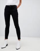 Stradivarius Skinny Low Waist Jean In Blue - Black