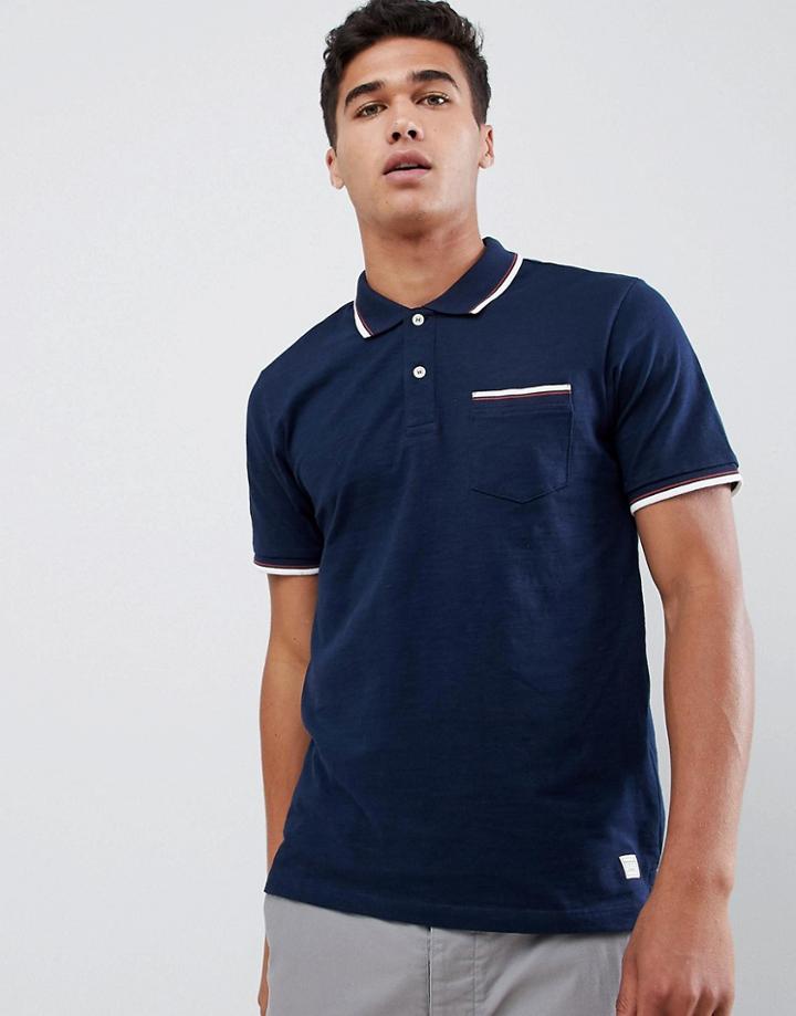 Jack & Jones Premium Pocket Polo With Collar Taping - Navy