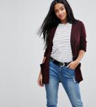 Asos Petite Cardigan With Pockets And Buttons - Red