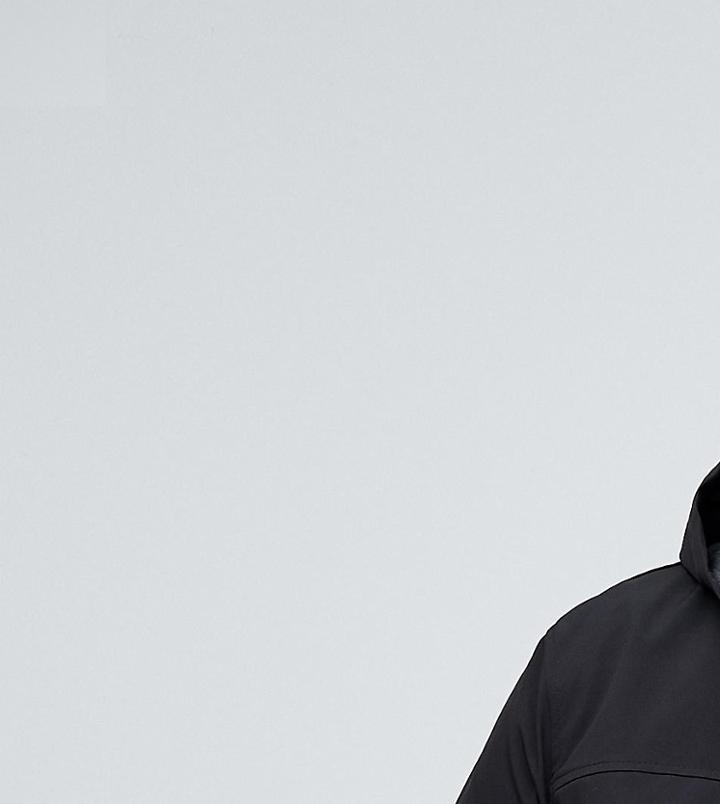 Asos Design Plus Shower Resistant Parka With Mesh Pockets In Black - Black
