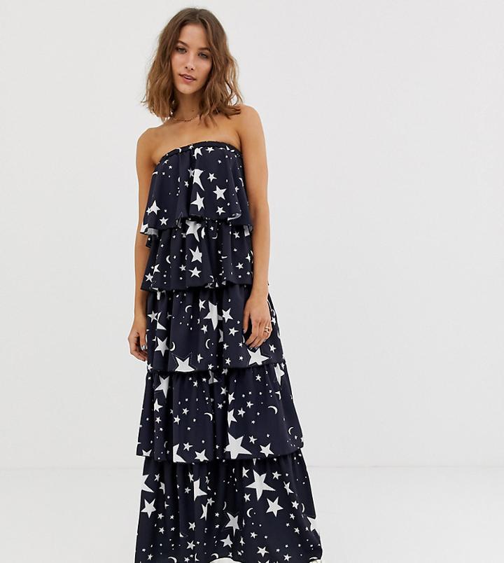 Asos Made In Kenya Multi-tiered Midi Dress - Black