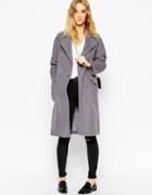 Asos Coat In Cocoon Fit - Heathered Gray
