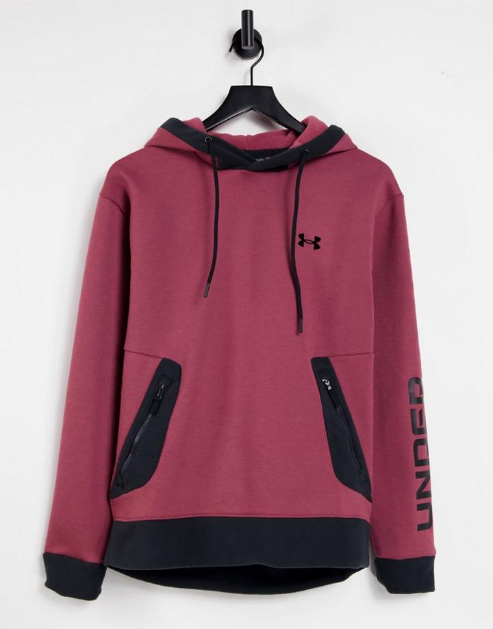 Under Armour Training Recover Fleece Hoodie In Burgundy-red