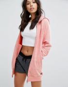 Adidas Longline Fleece Hoody - Pink